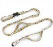 gold cherry fab grab leash with three handles and quick clasp - heavy duty made in usa by buttonsmith logo