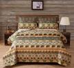 complete your rustic retreat with lodge bedding set - full/queen size bear forest tree printed lightweight reversible all season bedspread coverlet with 2 pillowshams logo