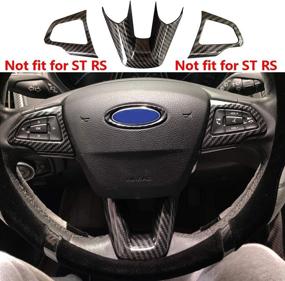 img 4 attached to Ruihe 3PCS Carbon Fiber Style Steering Wheel Cover for Ford Focus Escape Kuga (Not Suitable for RS ST)