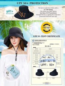 img 2 attached to UPF 50+ Cotton Sun Hat For Women: Siggi Summer Pony Tail Flap Cap With Ponytail Hole & Neck Cover Cord 55-61Cm