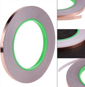 img 3 attached to Copper Foil Tape 4 Pack For EMI Shielding, Electrical Repairs, Grounding, And More - 1/4 Inch Double-Sided Conductive Tape With Adhesive By Oubaka
