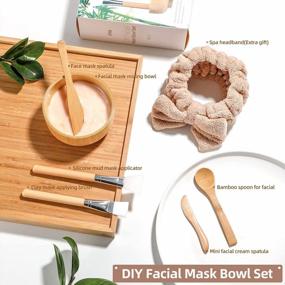 img 3 attached to Bamboo Facial Mask Mixing Set: Create A Spa Experience With JPNK'S 6-Pack DIY Clay Mask Kit Including Brushes And Bowl