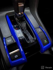 img 3 attached to 🔷 Blue ABS Gear Box Trims Shift Transmission Decoration Sticker Cover for Honda Civic 10th Gen (2016-2020)