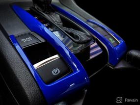 img 1 attached to 🔷 Blue ABS Gear Box Trims Shift Transmission Decoration Sticker Cover for Honda Civic 10th Gen (2016-2020)