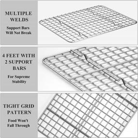 img 1 attached to Baking Sheet With Cooling Rack Set [2 Sheets + 2 Racks], Deedro Stainless Steel Cookie Sheet Baking Pan Half Sheets Oven Tray With Rack, 10 X 8 X 1 Inch, Heavy Duty, Non-Toxic, Easy Clean