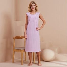 img 1 attached to Stay Comfortable And Stylish In Keyocean'S Sleeveless Cotton Nightgown - Perfect For Summer Nights!