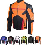 🧥 orange xxl airtrek men's mesh motorcycle touring waterproof rain armor biker jacket logo