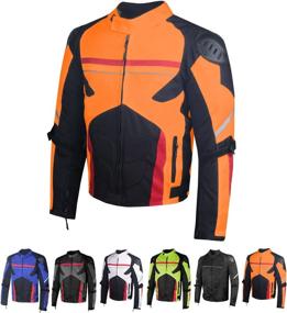 img 4 attached to 🧥 Orange XXL AirTrek Men's Mesh Motorcycle Touring Waterproof Rain Armor Biker Jacket