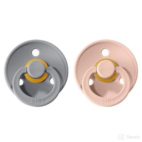 img 3 attached to 🍼 BIBS Natural Rubber Baby Pacifier Set - Set of 2 BPA-Free Soothers, Made in Denmark - Cloud/Blush, Size 0-6 Months