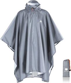 img 4 attached to Waterproof Poncho For Outdoor Activities - Lightweight And Reusable Rain Jacket With Hood For Hiking And More