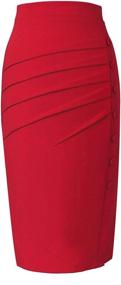 img 3 attached to 👗 VFSHOW Women's Pleated Button Skirt - Optimal Business Attire for Women