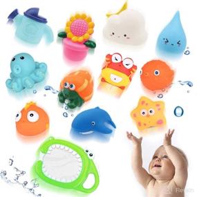 img 3 attached to 🐳 LAFALA Baby Bath Toys for Toddlers 1-3 | Bathtub & Shower Pool Toys for 6, 9, 12, 18 Months to 1, 2, 3 Years | Boys Girls Kids | Whale Octopus | Set of 12 PCS