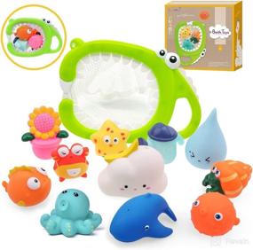 img 4 attached to 🐳 LAFALA Baby Bath Toys for Toddlers 1-3 | Bathtub & Shower Pool Toys for 6, 9, 12, 18 Months to 1, 2, 3 Years | Boys Girls Kids | Whale Octopus | Set of 12 PCS