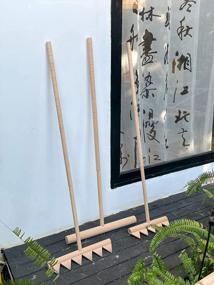 img 1 attached to Large Japanese Garden Rake T-Shaped 48" Outdoor Zen Pattern Sand Gravel Eraser Tool Meditation Wooden Full Size Zen Garden Smoother Accessories Gifts
