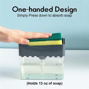 img 3 attached to 🧼 AmazeFan Soap Pump Dispenser and Sponge Holder: Convenient 2-in-1 Solution for Kitchen and Bathroom Cleaning, Includes 3 Sponges