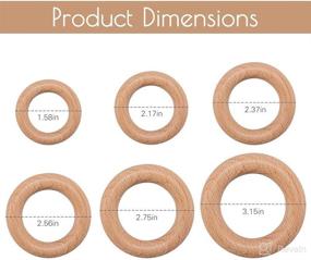 img 3 attached to 🔘 BOPOOBO Natural Beech Wooden Rings for Crafts - Unfinished Wood Circle Rings for DIY Baby Teething Toys, Baby Wooden Teether Accessories, Pendant Connectors (Pack of 10, 60mm)