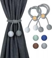 upgrade your window décor with new 2-pack grey magnetic curtain tiebacks - perfect curtain holdbacks for home, farmhouse, and office logo