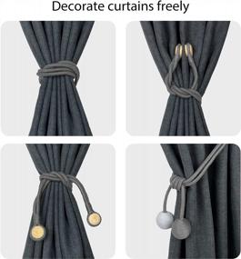 img 2 attached to Upgrade Your Window Décor With New 2-Pack Grey Magnetic Curtain Tiebacks - Perfect Curtain Holdbacks For Home, Farmhouse, And Office