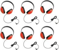 🎧 califone 2800-rd listening first stereo headphones for children bundle (red) (6 items) логотип