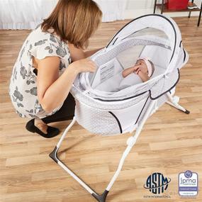 img 3 attached to 🛏️ Dream On Me Karley Plus Portable Bassinet with Canopy in Storm Grey - Quick Fold design