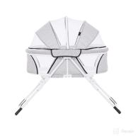 🛏️ dream on me karley plus portable bassinet with canopy in storm grey - quick fold design логотип