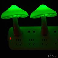 2 pieces led mushroom night lamp plug in lamp mushroom night light mini magic mushroom night lights for adults kids thanksgiving christmas (green) logo