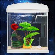 🐠 self cleaning betta fish tank starter kit - 2 gallon with led light, whisper filters, water pump, decorations, and betta hammock logo