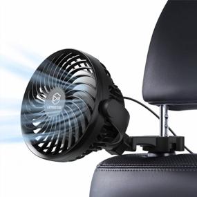 img 4 attached to 💨 LEMOISTAR USB Car Fan, Powerful 4-Speed Wind Circulation Fan for Vehicles SUV RV, Rear Seat Cooling Fan with Durable Hook - 5V USB Powered