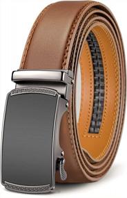 img 4 attached to BULLIANT Men's Slide Ratchet Dress Belt - Perfect for Dress Pants, Oxford Shirts, and Trim-to-Fit!