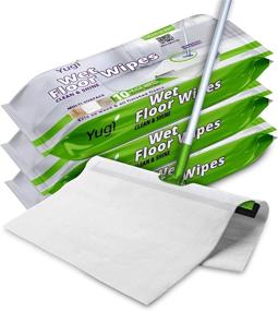 img 4 attached to 🧹 Yugi XL Wet Mop Pads - Disposable Wipe Refills for Floor Cleaning on Wood, Tile, and Vinyl Surfaces - Squeegee Stick Compatible - 3 Packs of 10 Extra-Large Wet Cloths (Total of 30)