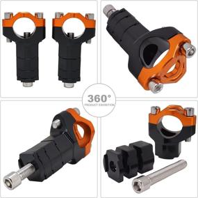 img 3 attached to 🏍️ JFG RACING Dirt Bike Handlebar Riser - Adjustable Bar Mounts Clamps CNC for 125 SX, 150 SX, 250 SX, 250 SX-F, 250 XC, 300 XC, 450 SX-F, 350 SX-F, 350 XC-F, 200 EXC (Black+Orange)