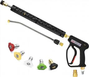 img 4 attached to YAMATIC High-Pressure Washer Gun Kit With Extension Wand And 5 Nozzles - 5000 PSI, 12 GPM, M22 & 3/8" Adapter - Perfect For Both Daily And Professional Use