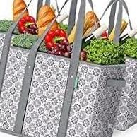 img 5 attached to Set Of 3 Durable, Waterproof And Foldable Grocery Tote Bags For Shopping, Picnics And More By WISELIFE