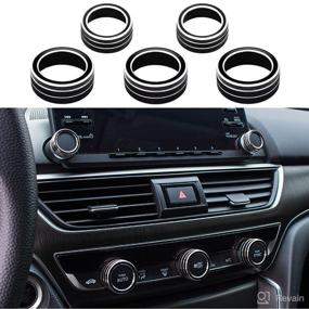 img 4 attached to 🔊 Enhance Your Honda Accord's Interior with Thor-Ind 5pcs Aluminum Car Centre Console AC Air Conditioning Knob Sound Volume Knob Cover Trim - Black (2018-2021)