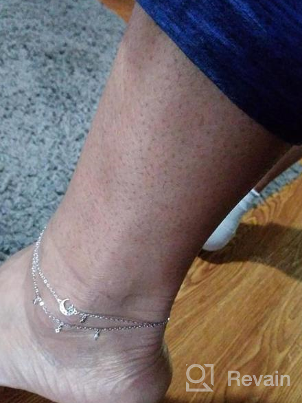 img 1 attached to Layered Anklet for Women - 925 Sterling Silver Moon and Star Ankle Bracelet, Adjustable Summer Beach Anklets Jewelry Gifts for Women, Wife, Girls - ATTRACTTO review by Kimberly Choi