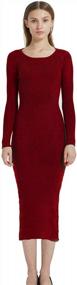 img 4 attached to Women'S Cashmere Wool Turtleneck Long Maxi Bodycon Sweater Dress - Elastic Ribbed Knit Elegant Dresses