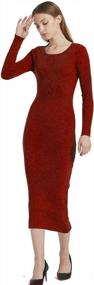 img 1 attached to Women'S Cashmere Wool Turtleneck Long Maxi Bodycon Sweater Dress - Elastic Ribbed Knit Elegant Dresses