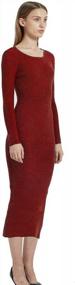 img 2 attached to Women'S Cashmere Wool Turtleneck Long Maxi Bodycon Sweater Dress - Elastic Ribbed Knit Elegant Dresses