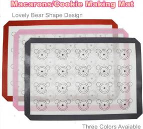 img 2 attached to 2 Pcs Nonstick Silicone Baking Mats Sheet - Reusable, Non-Slip Tray Liners For Macaroon/Cookie/Eclair/Puff & Other Cake Bread Pastry Making, 16.5" X 11.8