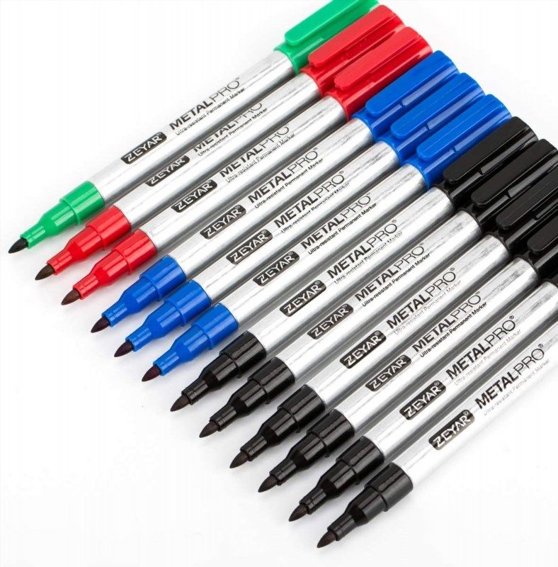 ZEYAR Twin Tip Permanent Markers, CD/DVD Markers, 12 Color, Ultra Fine  Point and Fine Point for Signature and Marking (12 Colors)