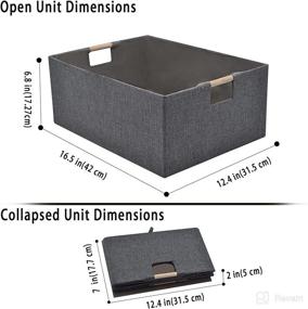 img 3 attached to 📦 Gray Foldable Rectangle Storage Baskets - 2 Pack Shelf Bin for Nursery, Home, Office, Car, Dormroom