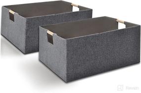 img 4 attached to 📦 Gray Foldable Rectangle Storage Baskets - 2 Pack Shelf Bin for Nursery, Home, Office, Car, Dormroom