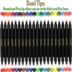 img 1 attached to Enhance Your Fabric Decorating With Mosaiz Dual Tip Fabric Markers - 20 Pens With Gold And Silver Colors And Bonus Stencils!