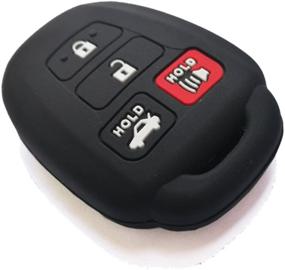 img 2 attached to 🔑 2-Pack Coolbestda Silicone Key Fob Remote Skin Cover for Toyota Camry SE LE Avalon Corolla RAV4 Venza Highlander Sequoia HYQ12BDM - Black