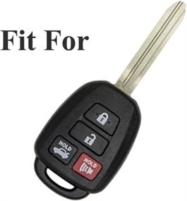 img 3 attached to 🔑 2-Pack Coolbestda Silicone Key Fob Remote Skin Cover for Toyota Camry SE LE Avalon Corolla RAV4 Venza Highlander Sequoia HYQ12BDM - Black