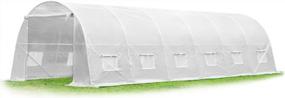 img 4 attached to Portable 26' X 10' X 7' Greenhouse With Walk-In Tunnel Design For Large Gardening Plants, Hot House And Plant Tent In White By YOLENY