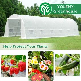 img 2 attached to Portable 26' X 10' X 7' Greenhouse With Walk-In Tunnel Design For Large Gardening Plants, Hot House And Plant Tent In White By YOLENY