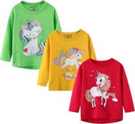 🦄 unicorn christmas graphic crewneck t shirts for girls - tops, tees & blouses logo