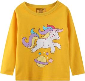 img 2 attached to 🦄 Unicorn Christmas Graphic Crewneck T Shirts for Girls - Tops, Tees & Blouses