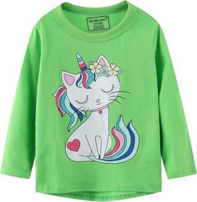 img 1 attached to 🦄 Unicorn Christmas Graphic Crewneck T Shirts for Girls - Tops, Tees & Blouses